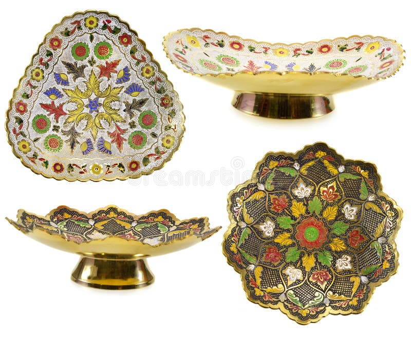 Indian Plates with Traditional Pattern 3 Stock Image Image of ethnic