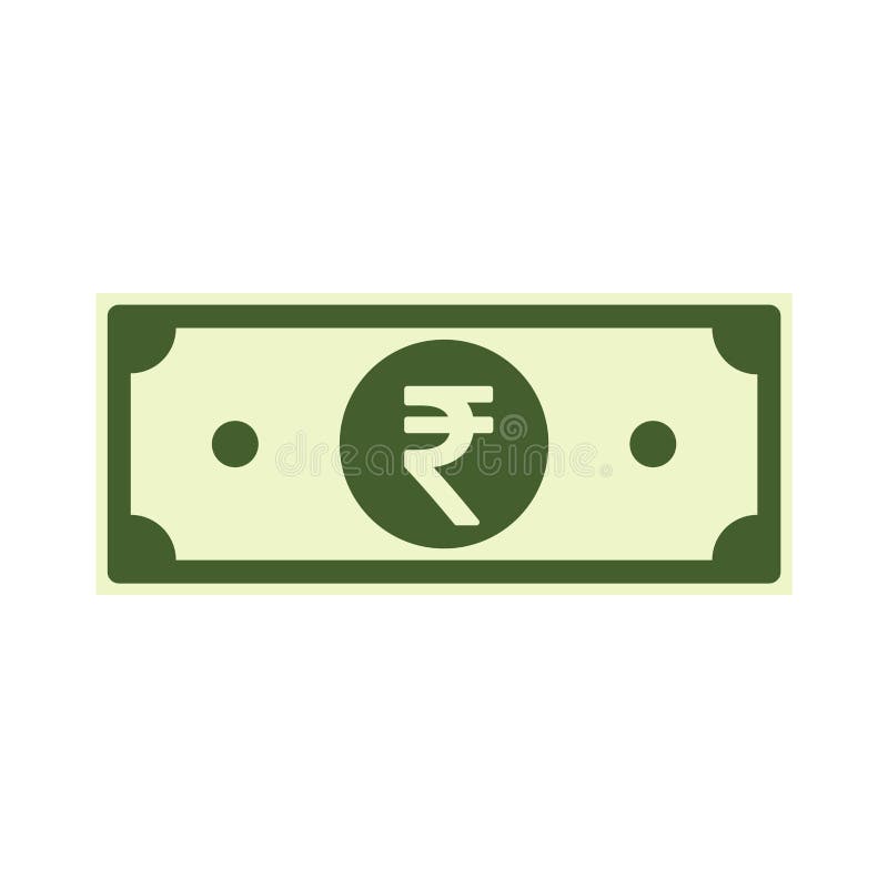 Indian Rupee Paper Notes Isolated on White Background. INR Icon, Cartoon  Imitation Stock Vector - Illustration of business, beauty: 127485804
