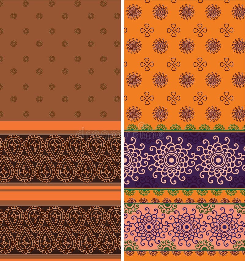 Indian Sari Borders stock illustration