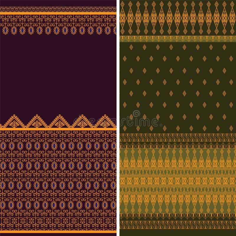 Indian Sari Borders vector illustration