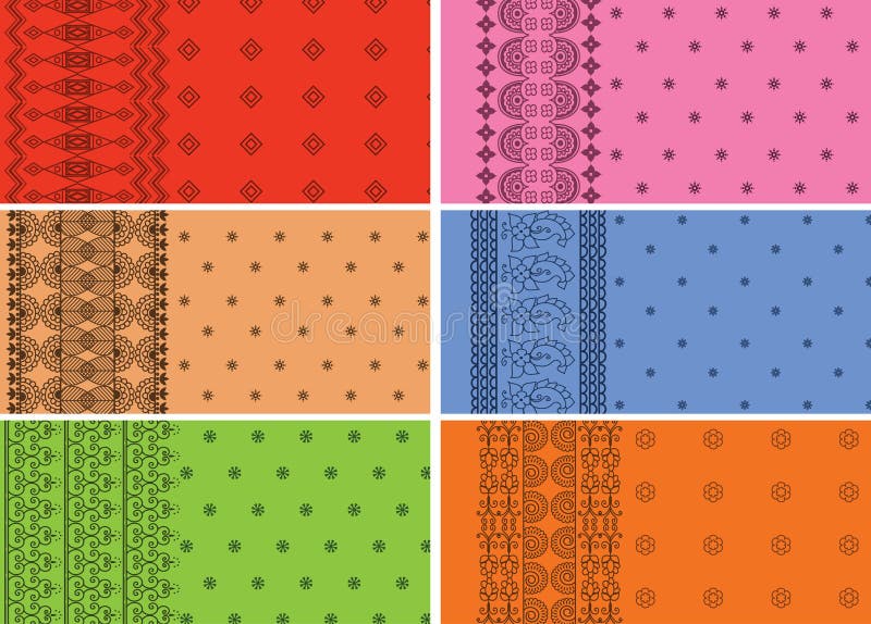 Indian Sari Borders stock illustration