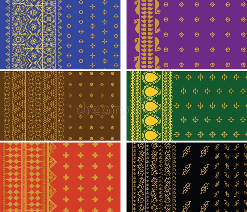 Indian Sari Borders royalty free illustration