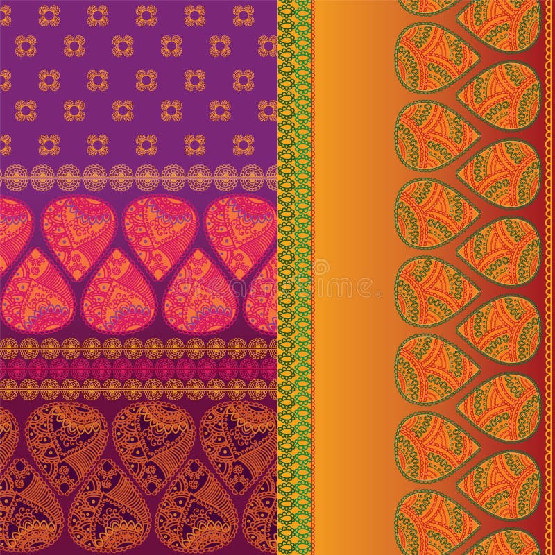 Indian Sari Design stock illustration