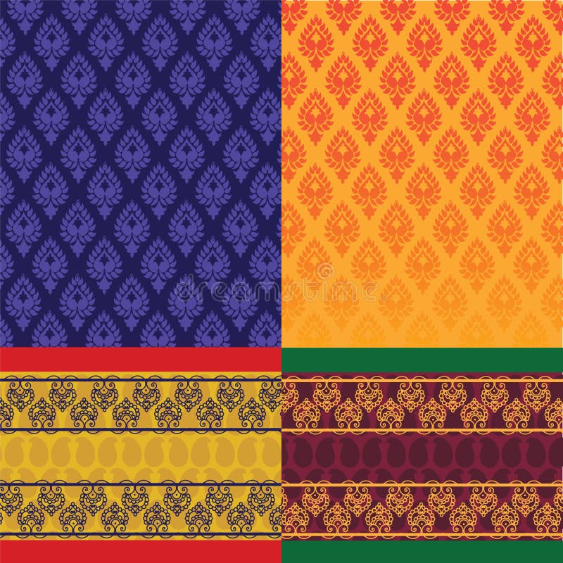 Indian Sari Design stock illustration