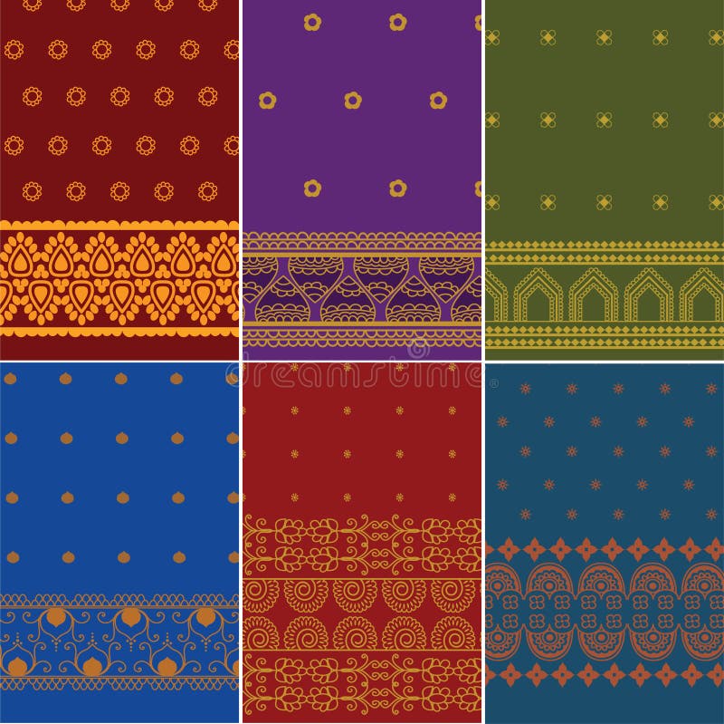 Indian Sari Design stock illustration
