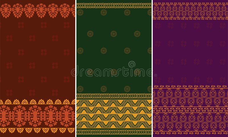Indian Sari Design stock illustration