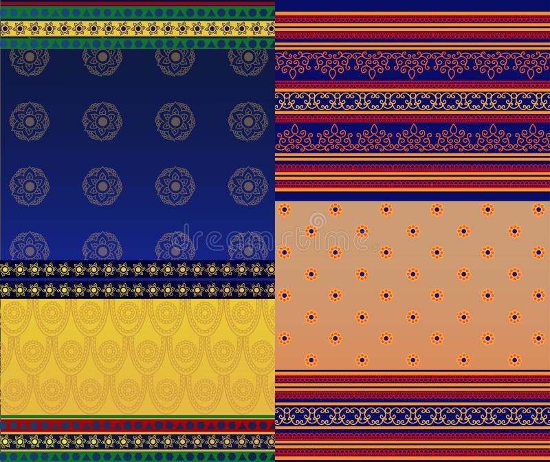 Indian Sari Design stock illustration