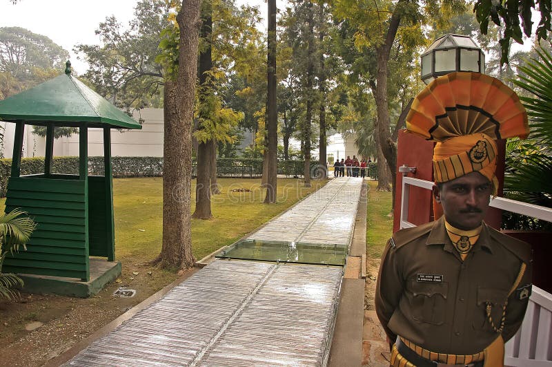 Indian soldier guarding place where Indira Gandhi was killed, I stock photos Indian soldier guarding place where Indira Gandhi was killed, I stock photos