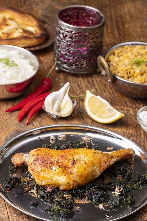 Spinach chicken dish stock photo. Image of paprika, chicken 23100346