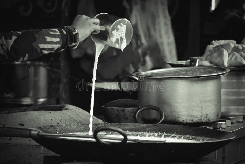 Indian Street Food and Drink in an Indian City Stock Image - Image of