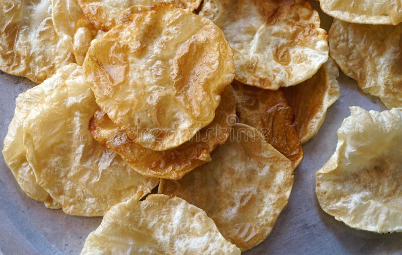 Closeup view of Indian street food poori or puri