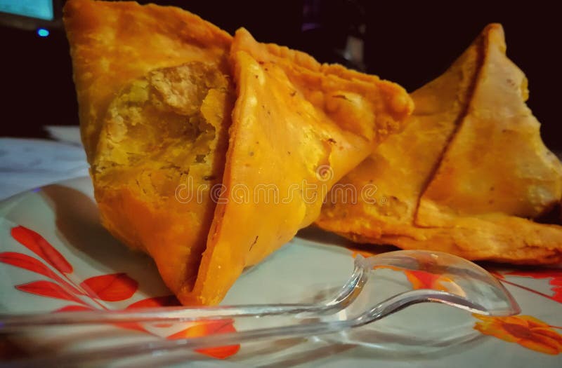 Indian Street Food Snack, Spicy and Tangy Bhel Puri. Stock Photo