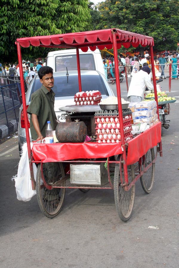 Indian street food vendor editorial photography. Image of oriental