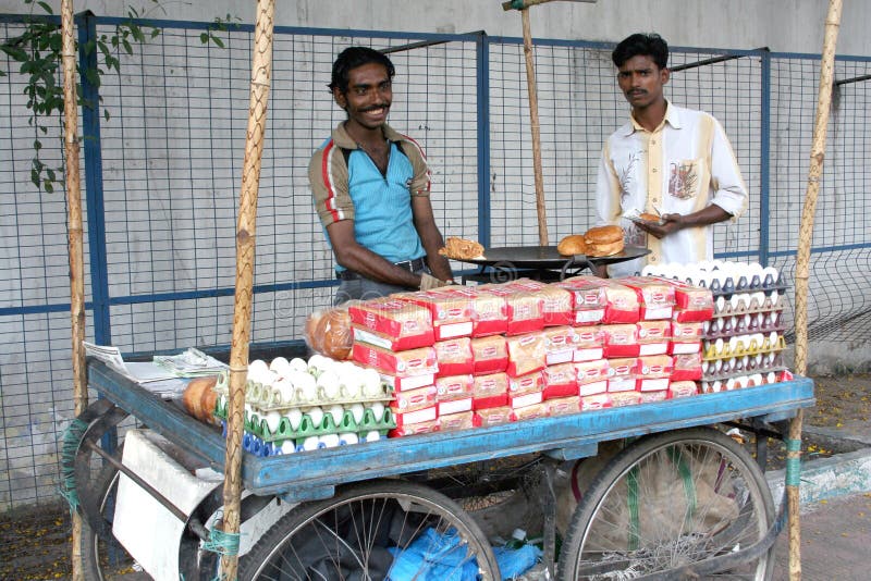 Indian street food vendor editorial stock image. Image of away - 21771074