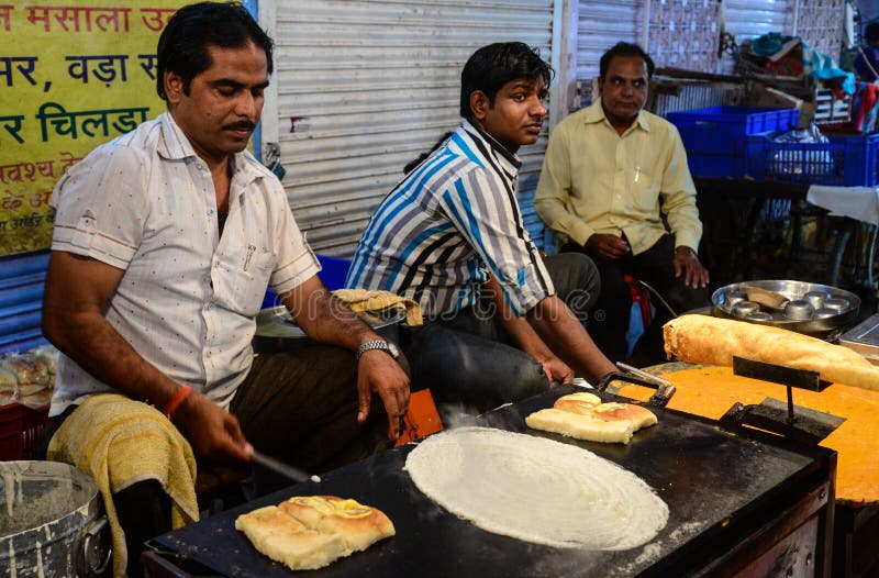 Indian street food vendor editorial photography. Image of oriental