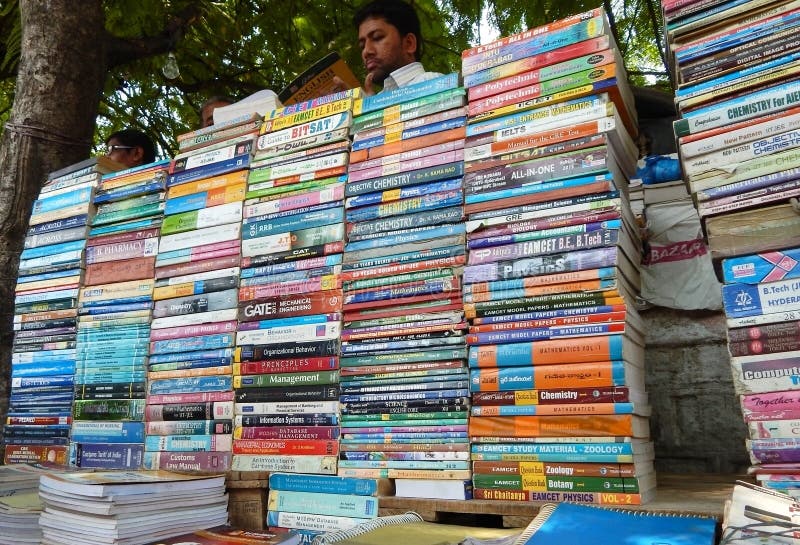 Indian Street seller sell second hand books