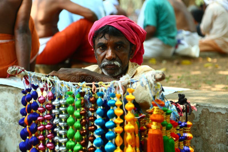 An Indian street vendor editorial stock photo. Image of necklace