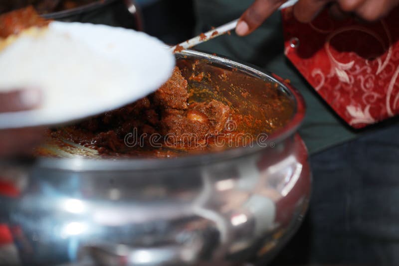 Indian Style Chicken Curry Recipe. Spicy and Tasty Chicken Curry Stock