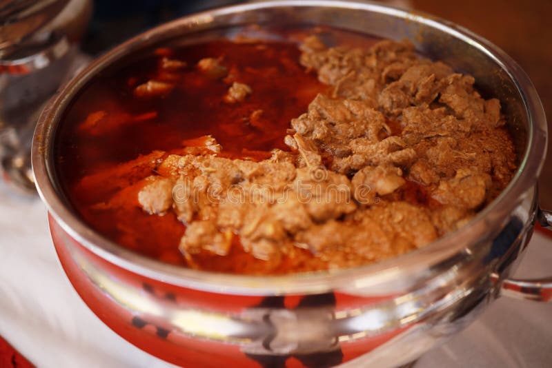Indian Style Chicken Curry Recipe. Spicy and Tasty Chicken Curry Stock