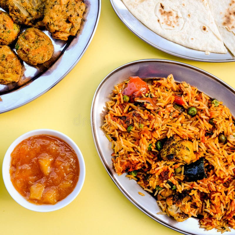 Indian Style Vegetable Biryani Meal Stock Photo - Image of food