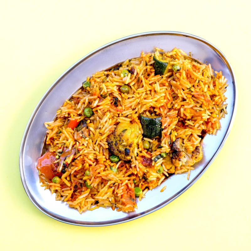 Indian Style Vegetable Biryani Meal Stock Image - Image of basmati