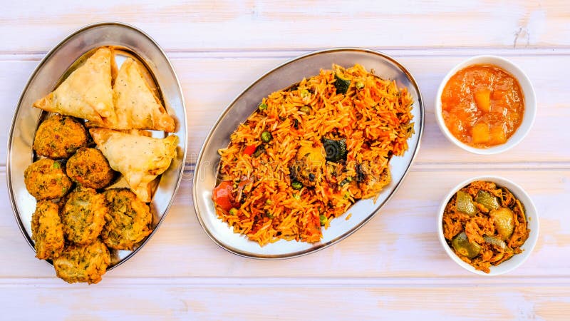 Indian Style Vegetable Biryani Meal Stock Image - Image of colourful