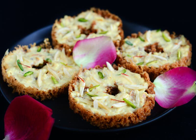 Indian Sweet- Ghevar stock photos Indian Sweet- Ghevar stock photos