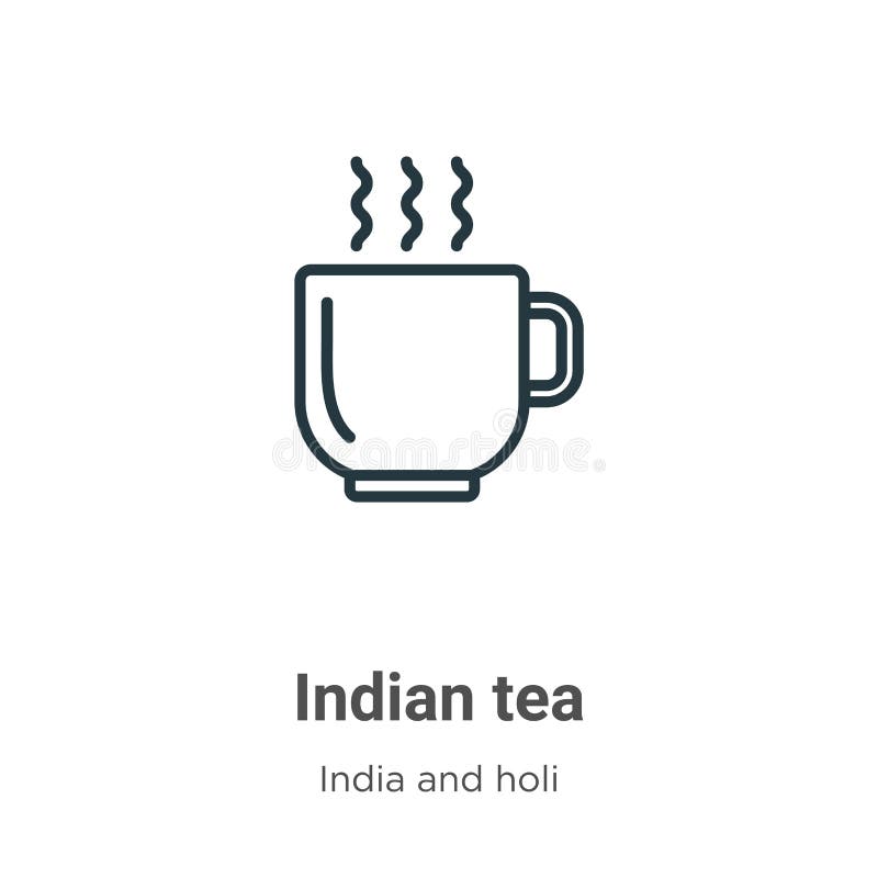 Indian Tea Outline Vector Icon. Thin Line Black Indian Tea Icon, Flat