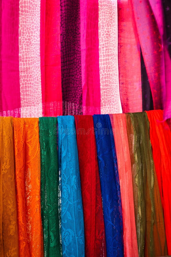 Indian textile shop. Sari stock image. Image of design 75610613