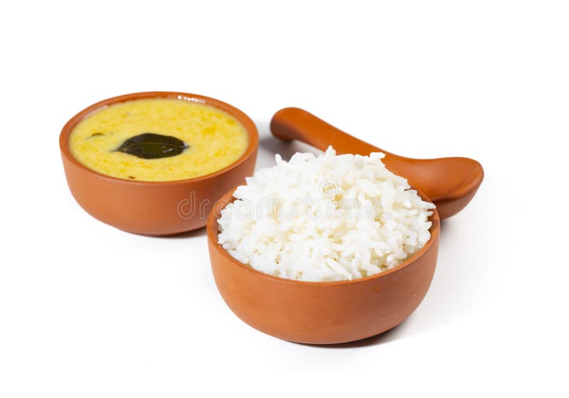Indian Traditional Cuisine Kadhi Chawal Also Know As Curry Chawal, Yogurt  Curry with Rice on White Background Stock Image - Image of dinner, gujarat:  195431363
