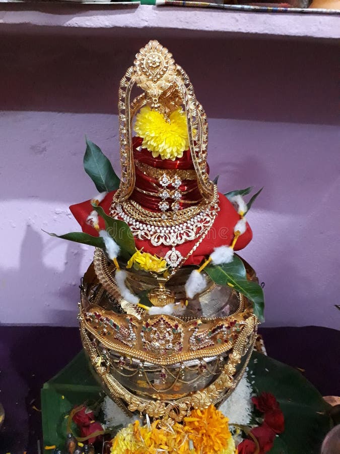 Indian Traditional Festival And Hindu Goddess Varalakshmi Vratham