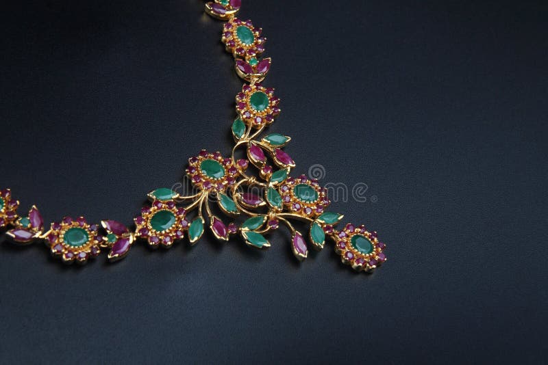 Indian Traditional Gold Necklace Stock Photo Image of bridal, jewelry 89736966