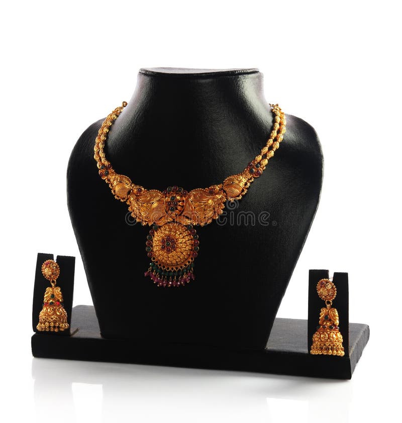 Indian Traditional Gold Necklace Stock Photo Image of antique, designer 46796176