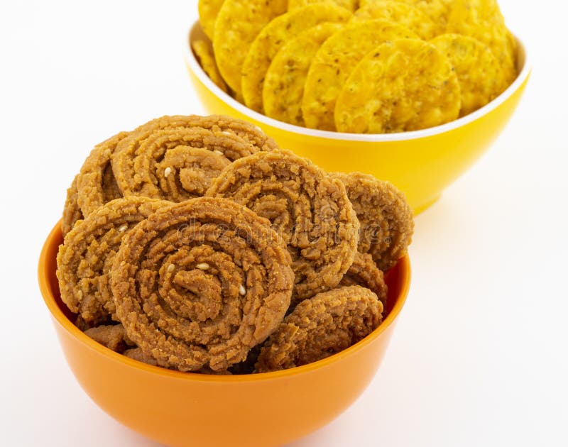 Indian Traditional Snack Chakli With Masala Khari Stock Image - Image