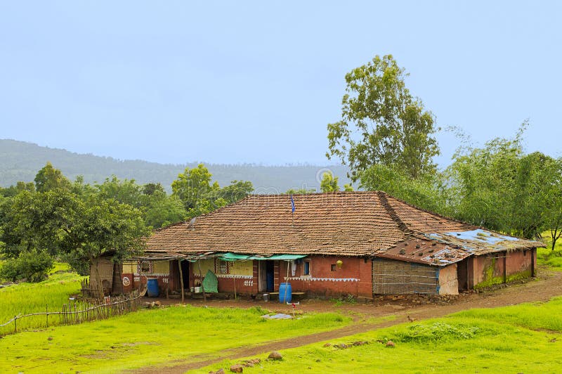 Indian traditional village house in Konkan region near Varandhaghat, Pune