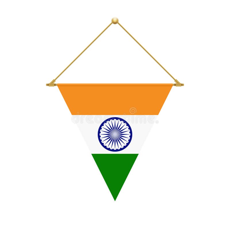 Indian Triangle Flag Hanging, Vector Illustration Stock Vector