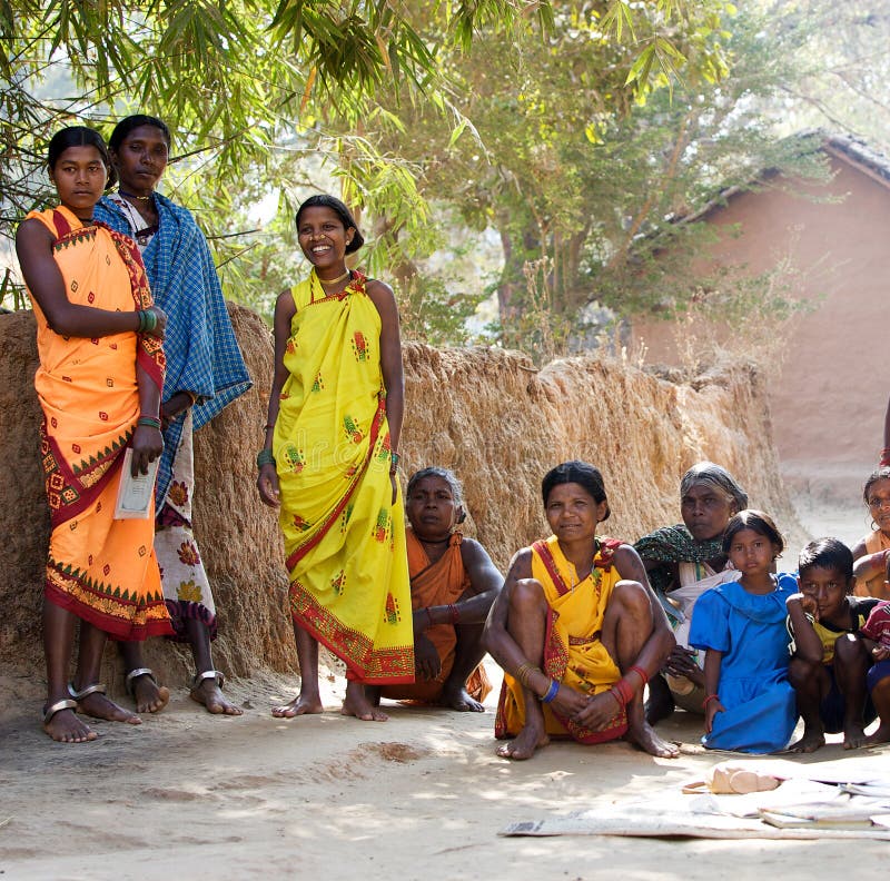 Indian Tribal Women In The Village Editorial Stock Image Image Of Civilization Primitive 