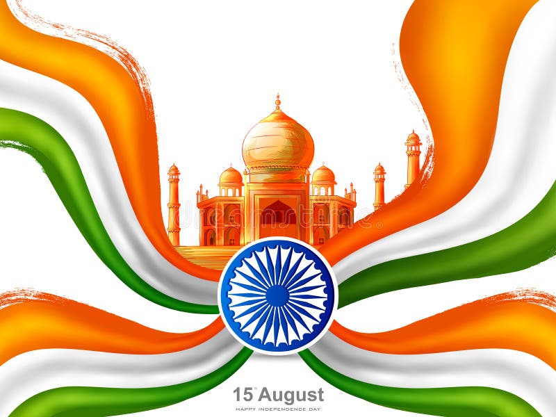 Indian Tricolor Background for 15th August Happy Independence Day of India  Stock Vector - Illustration of editable, mughal: 154657265