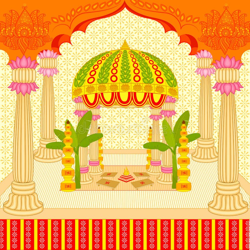 Indian wedding mandap stock vector. Illustration of element - 36349450