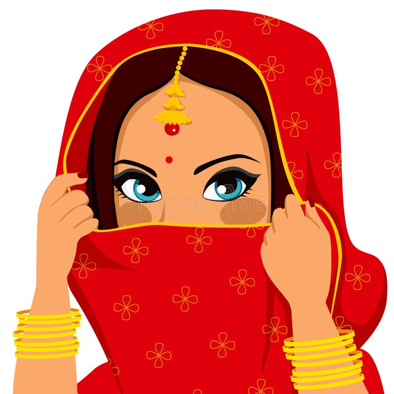 Download Indian Woman Covering Face stock vector. Illustration of ...