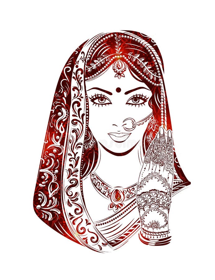 Download Indian woman. Portrait stock illustration. Illustration of indian - 75024620