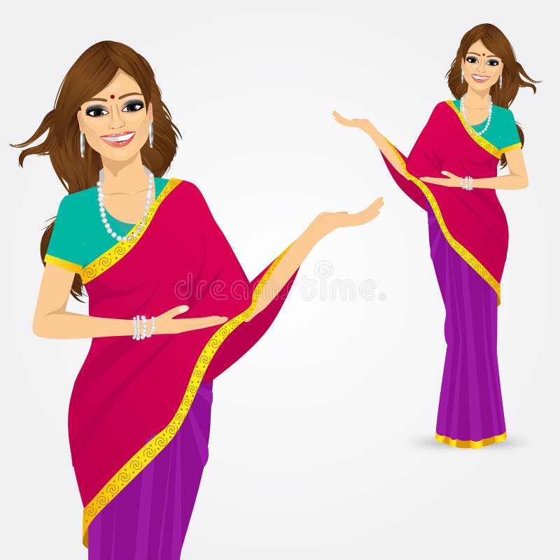 Woman Wearing Saree Stock Illustrations – 909 Woman Wearing Saree Stock  Illustrations, Vectors & Clipart - Dreamstime