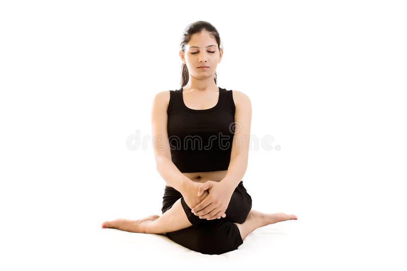 Indian Yoga Girl in black dress