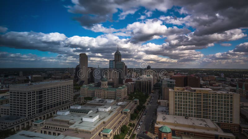 Indiana, Indianapolis, USA downtown city time lapse