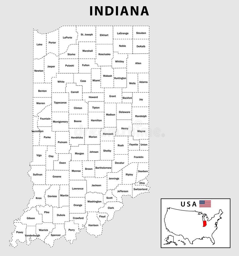 Kentucky Map. State and District Map of Kentucky. Administrative and