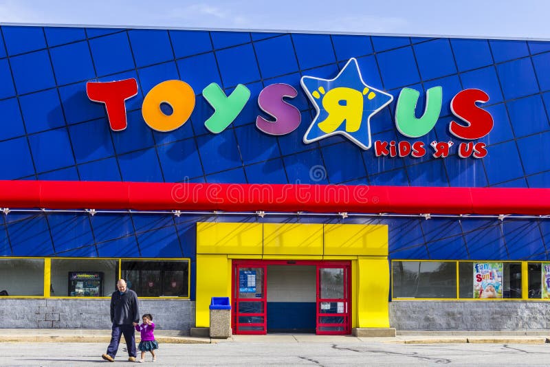 Indianapolis - Circa February 2017: Toys `R` Us Retail Strip Mall Location. Toys `R` Us is a Children`s Toy Retailer I