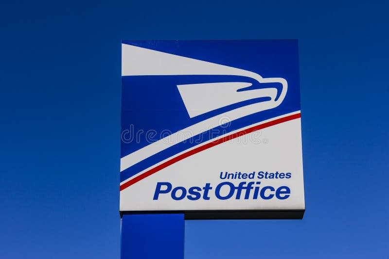 Indianapolis - Circa September 2017: USPS-stolpe - kontorsläge USPSEN är ansvarig för att ge postleverans VI