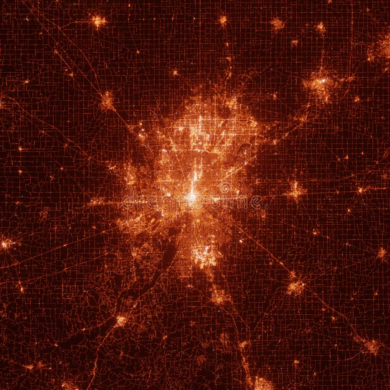 Indianapolis City Lights Map Top View From Space Aerial View On Night indianapolis-city-lights-map-top-view-from-space-aerial-view-on-night