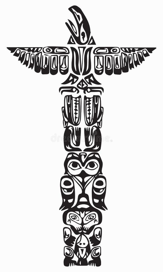 Native American Totem. Set of Indians Labels and Elements. Vector ...