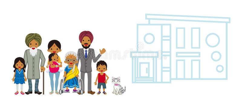 Indiańska pokolenie rodzina z siedzibą ilustracja wektor Indiańska pokolenie rodzina z siedzibą ilustracja wektor